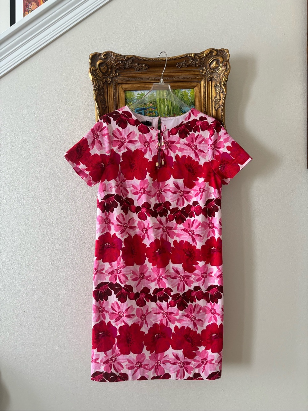 Talbots Pink and Red Floral Shift Dress